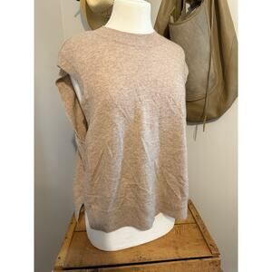 Quince XL cashmere sweater vest tan